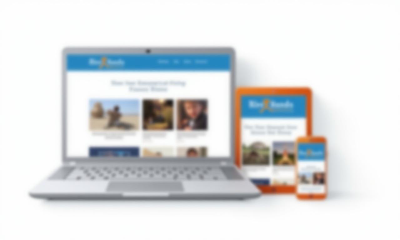 Mockup of Riverside Reads online store on multiple devices